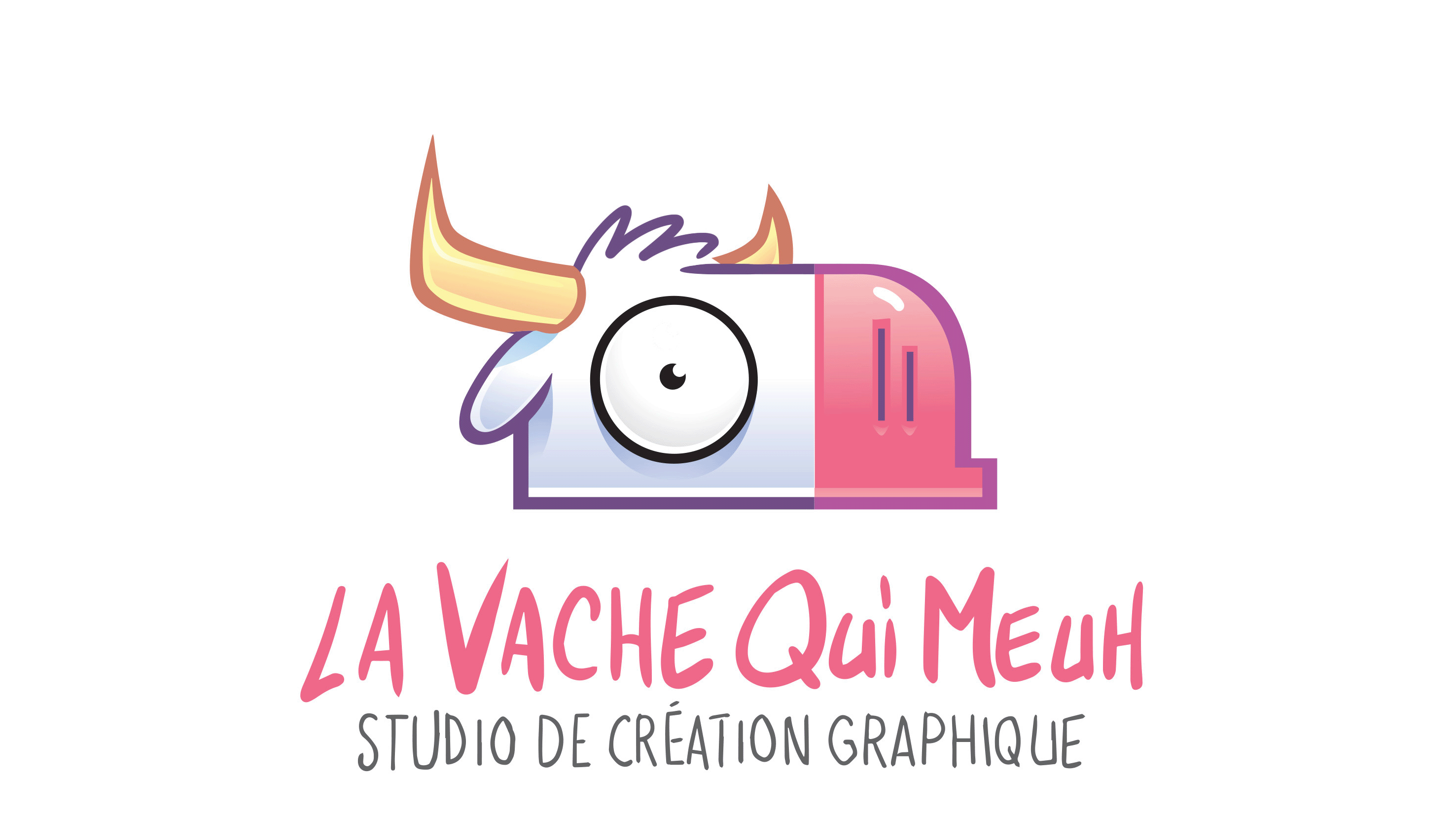 Vache animée, mascotte du studio de création graphique La Vache Qui Meuh, Argenton sur Creuse