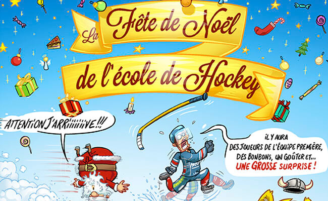 L&rsquo;affiche de la fête de Noël du Hockey club de Caen