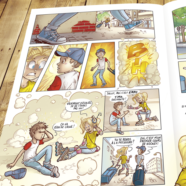 Page intérieur de la BD les p'tits cracks du hockey