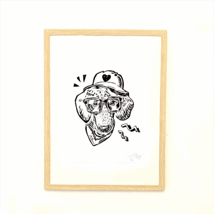 Teckel nickel- Linogravure – Tirage limité