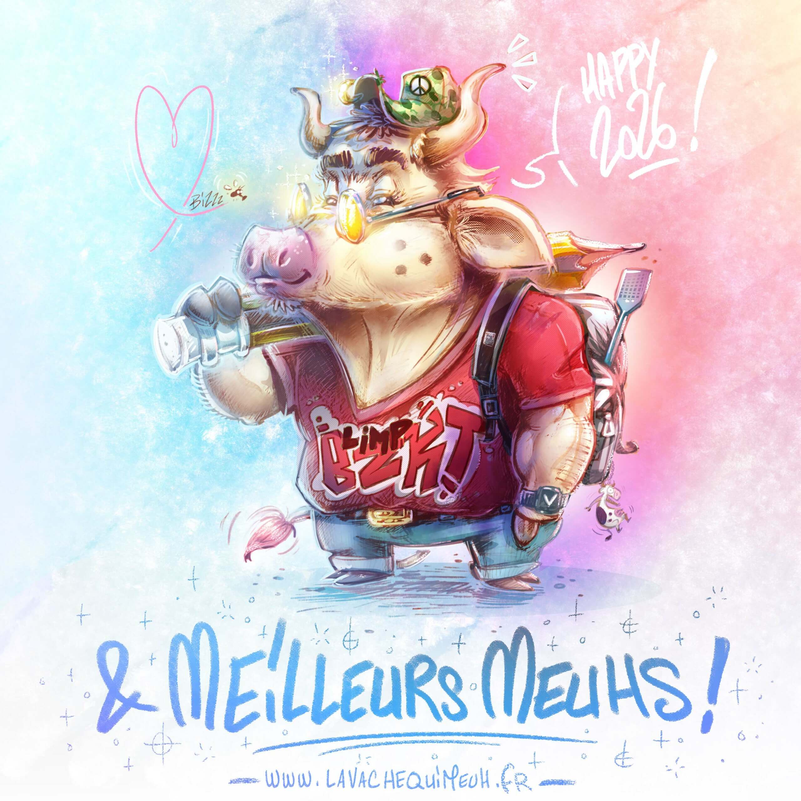 Illustration réalisée pour la nouvelle année et le voeux de 2026.