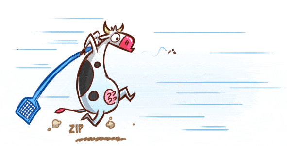 Vache animée, mascotte du studio de création graphique La Vache Qui Meuh, Argenton sur Creuse